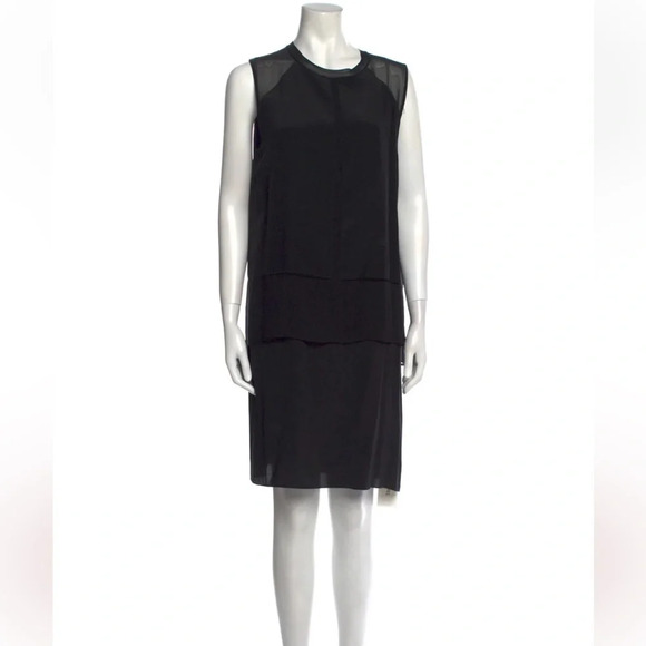 • Vince Silk Shift Dress
• Black
• Sleeveless with Crew Neck. Party office  wear - Picture 1 of 15